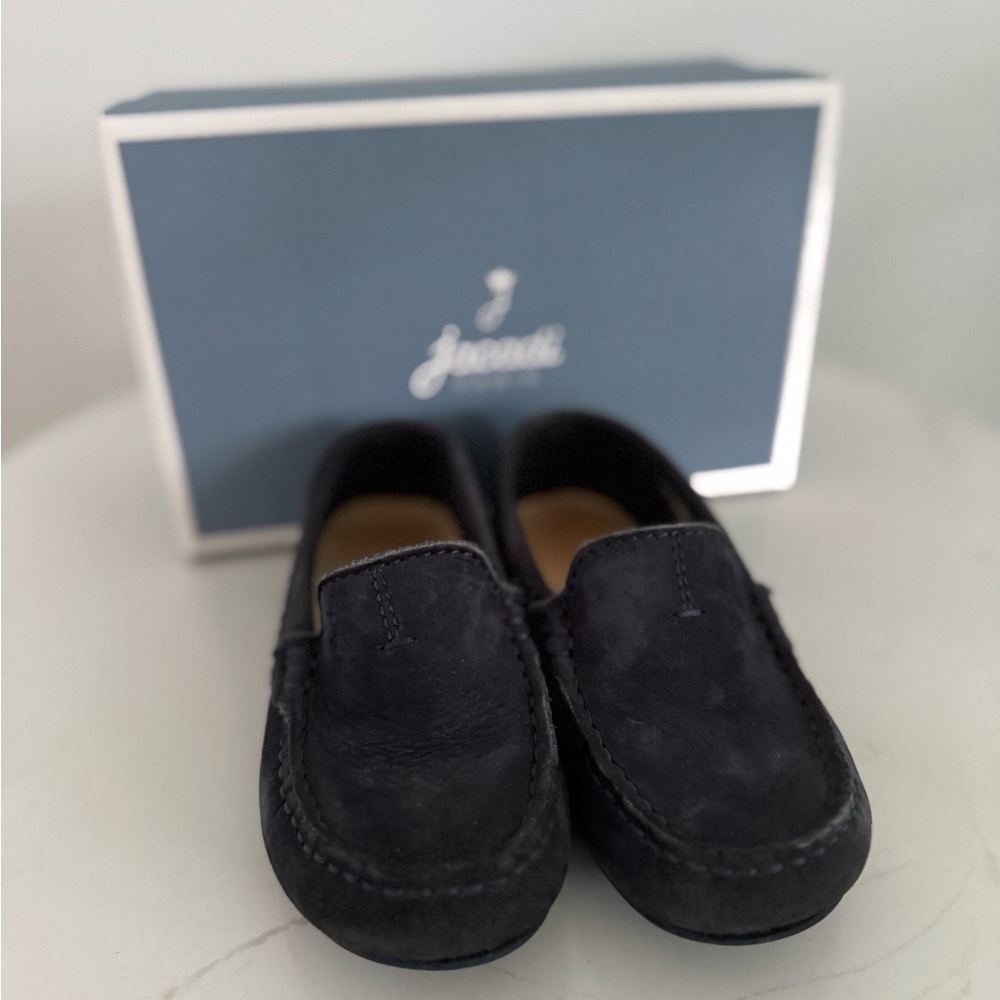 Jacadi Blue Suede Slip-On Loafers with Moccasin Toe